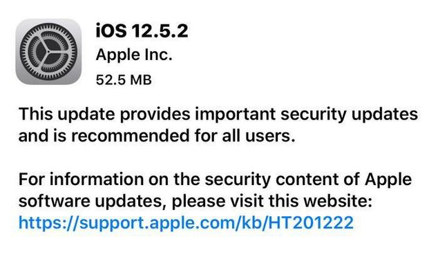 港北苹果手机维修分享iOS12.5.2发布，建议所有老苹果用户安装 